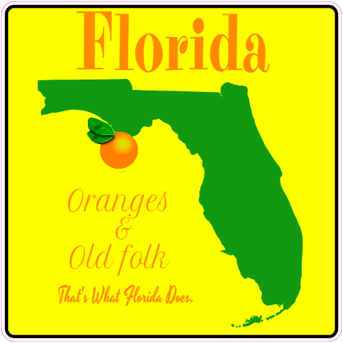 Florida Orange State Sticker - U.S. Custom Stickers