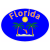Florida Palm Trees Sunshine Blue Oval Decal - U.S. Custom Stickers
