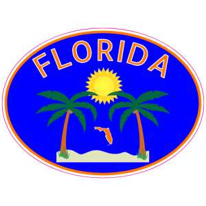 Florida Palm Trees Oval Decal - U.S. Customer Stickers
