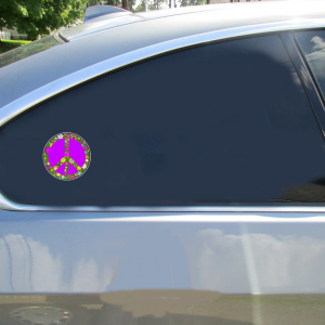 Flower Peace Sign Sticker - Car Decals - U.S. Custom Stickers