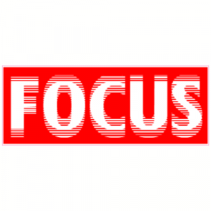 Focus Attention Red Decal - U.S. Customer Stickers