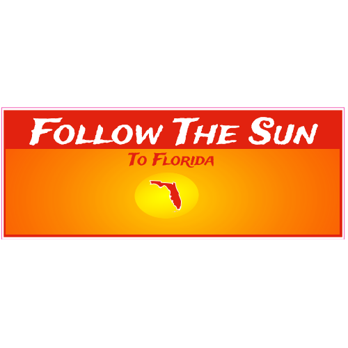 Follow The Sun To Florida Bumper Sticker - U.S. Custom Stickers