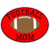 Football Mom Red Oval Sticker - U.S. Custom Stickers