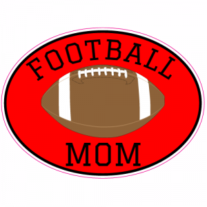 Football Mom Red Oval Sticker - U.S. Custom Stickers