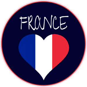 France Heart Sticker - U.S. Custom Stickers