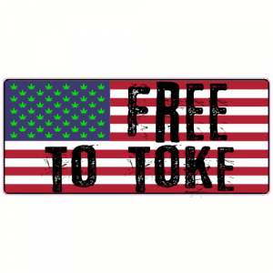 Free To Toke American Flag Sticker - U.S. Custom Stickers