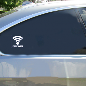 Free WiFi Business Rounded Square Sticker - Car Decals - U.S. Custom Stickers