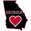 Georgia Heart State Shaped Decal - U.S. Customer Stickers