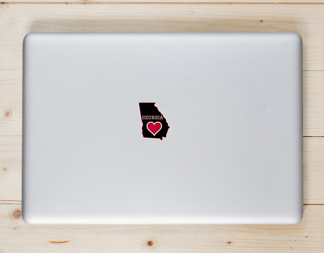 Georgia Heart State Shaped Sticker - Laptop Decal - U.S. Custom Stickers