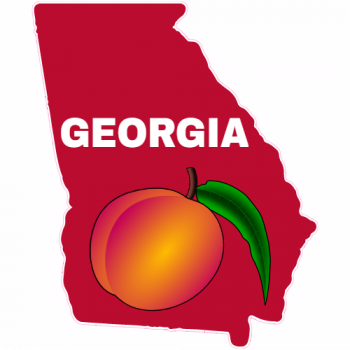 Georgia Peach Red State Shaped Decal - U.S. Customer Stickers