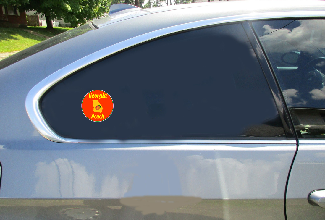 Georgia Peach State Circle Sticker - Car Decals - U.S. Custom Stickers