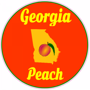 Georgia Peach State Circle Sticker - U.S. Custom Stickers
