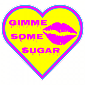 Gimme Some Sugar Lips Heart Decal - U.S. Customer Stickers