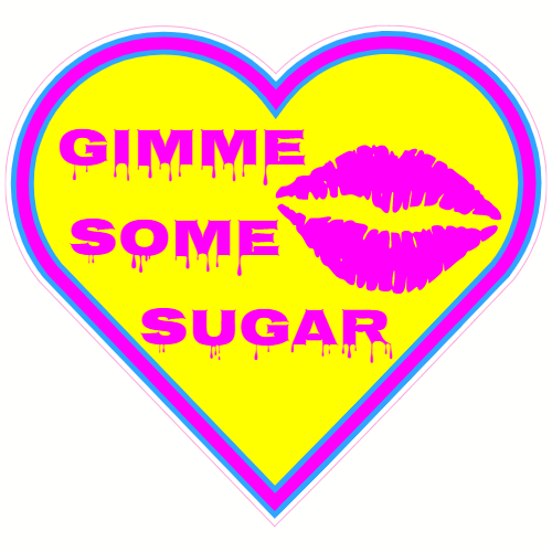 Gimme Some Sugar Lips Heart Decal - U.S. Customer Stickers