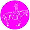Girl Riding Horse Circle Decal - U.S. Customer Stickers