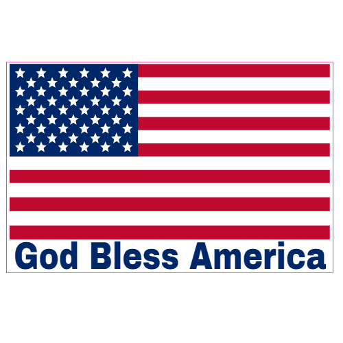 American Flag God Bless America Sticker SP-20 