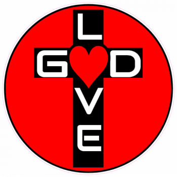 God Is Love Cross Circle Decal - U.S. Customer Stickers