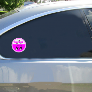 Golf Girl Circle Sticker - Car Decals - U.S. Custom Stickers