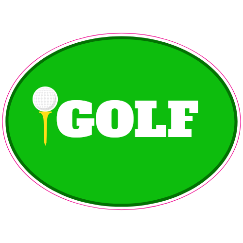 Golf Green Oval Decal - U.S. Customer Stickers