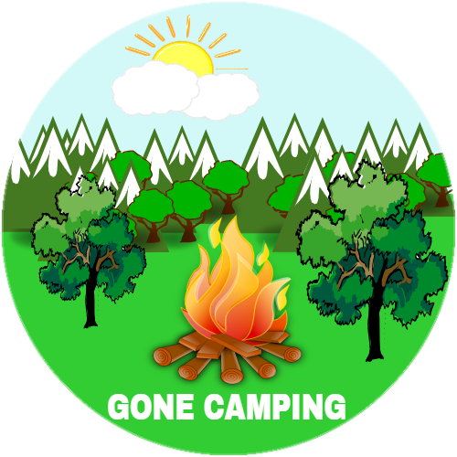 Gone Camping Campfire Circle Decal - U.S. Customer Stickers