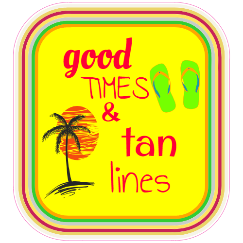 Good Times And Tan Line Beach Sticker - U.S. Custom Stickers