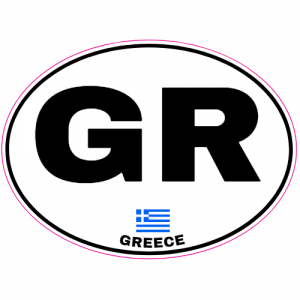 Greece Euro Oval Decal - U.S. Customer Stickers