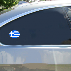 Greece Flag Oval Euro Sticker - Car Decals - U.S. Custom Stickers