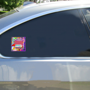 Groovy Hippie Van Peace Sticker - Car Decals - U.S. Custom Stickers