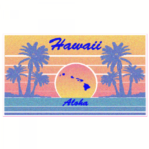Hawaii Aloha Retro Beach Decal - U.S. Customer Stickers