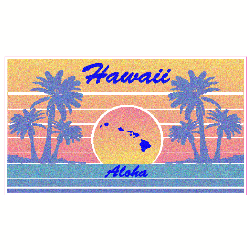 Hawaii Aloha Retro Beach Decal - U.S. Customer Stickers