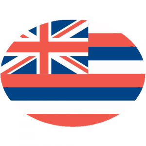 Hawaii Flag Oval Decal - U.S. Customer Stickers