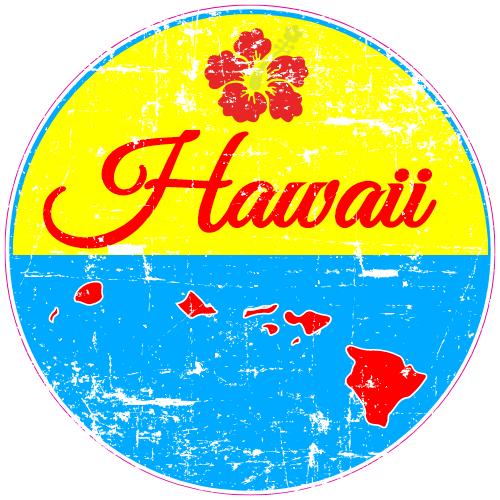 Hawaii Islands State Distressed Decal - U.S. Customer Stickers
