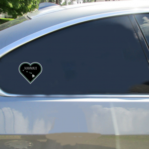 Hawaii State Heart Shaped Sticker - Car Decals - U.S. Custom Stickers