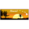 Hawaii State Sunset Bumper Sticker - U.S. Custom Stickers