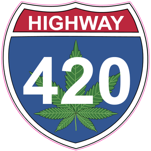 Highway 420 Weed Road Sign Decal - U.S. Customer Stickers