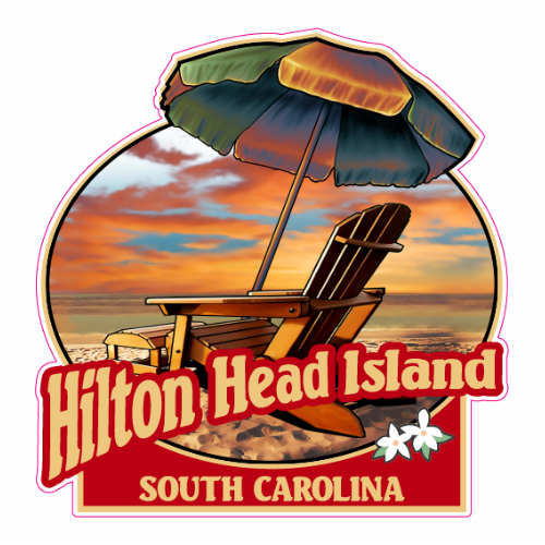 Hilton Head Island Beach Decal - U.S. Customer Stickers