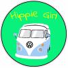 Hippie Girl Van Mint Green Circle Sticker - U.S. Custom Stickers