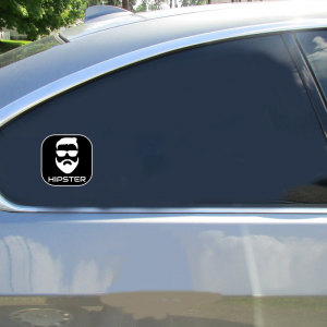 Hipster Beard Rounded Square Sticker - Car Decals - U.S. Custom Stickers