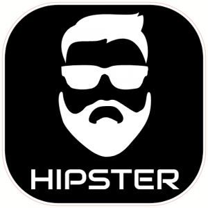 Hipster Beard Rounded Square Decal - U.S. Customer Stickers