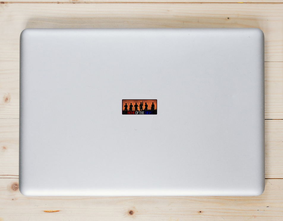 Home Of The Brave Soldier Sticker - Laptop Decal - U.S. Custom Stickers