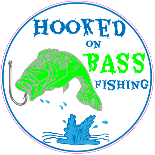 Hooked On Bass Fishing Circle Sticker - U.S. Custom Stickers