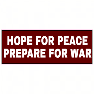 Hope For Peace Prepare For War Decal - U.S. Customer Stickers