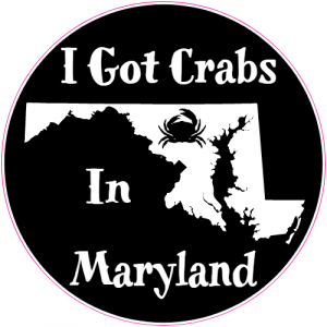 I Got Crabs In Maryland Circle Decal - U.S. Customer Stickers