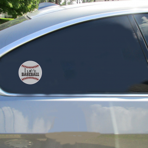 I Love Baseball Sticker - Car Decals - U.S. Custom Stickers