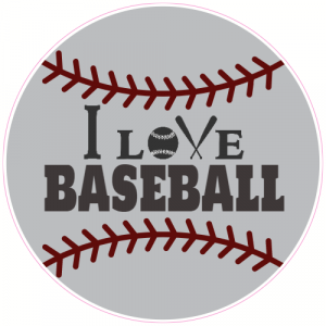 I Love Baseball Sticker - U.S. Custom Stickers