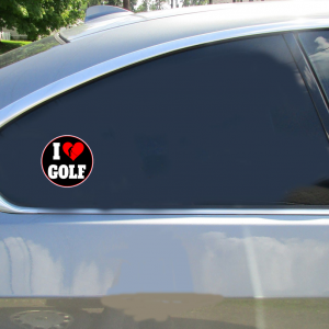 I Love Golf Sticker - Car Decals - U.S. Custom Stickers