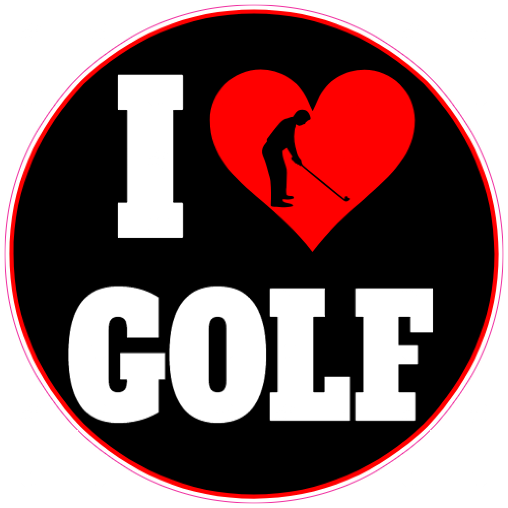 I Love Golf Sticker U.S. Custom Stickers
