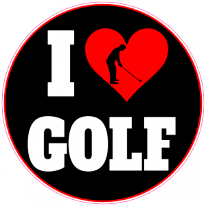 I Love Golf Sticker - U.S. Custom Stickers