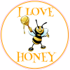 I Love Honey Bee Circle Decal - U.S. Customer Stickers