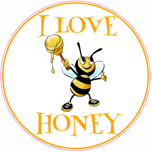 I Love Honey Bee Circle Decal - U.S. Customer Stickers